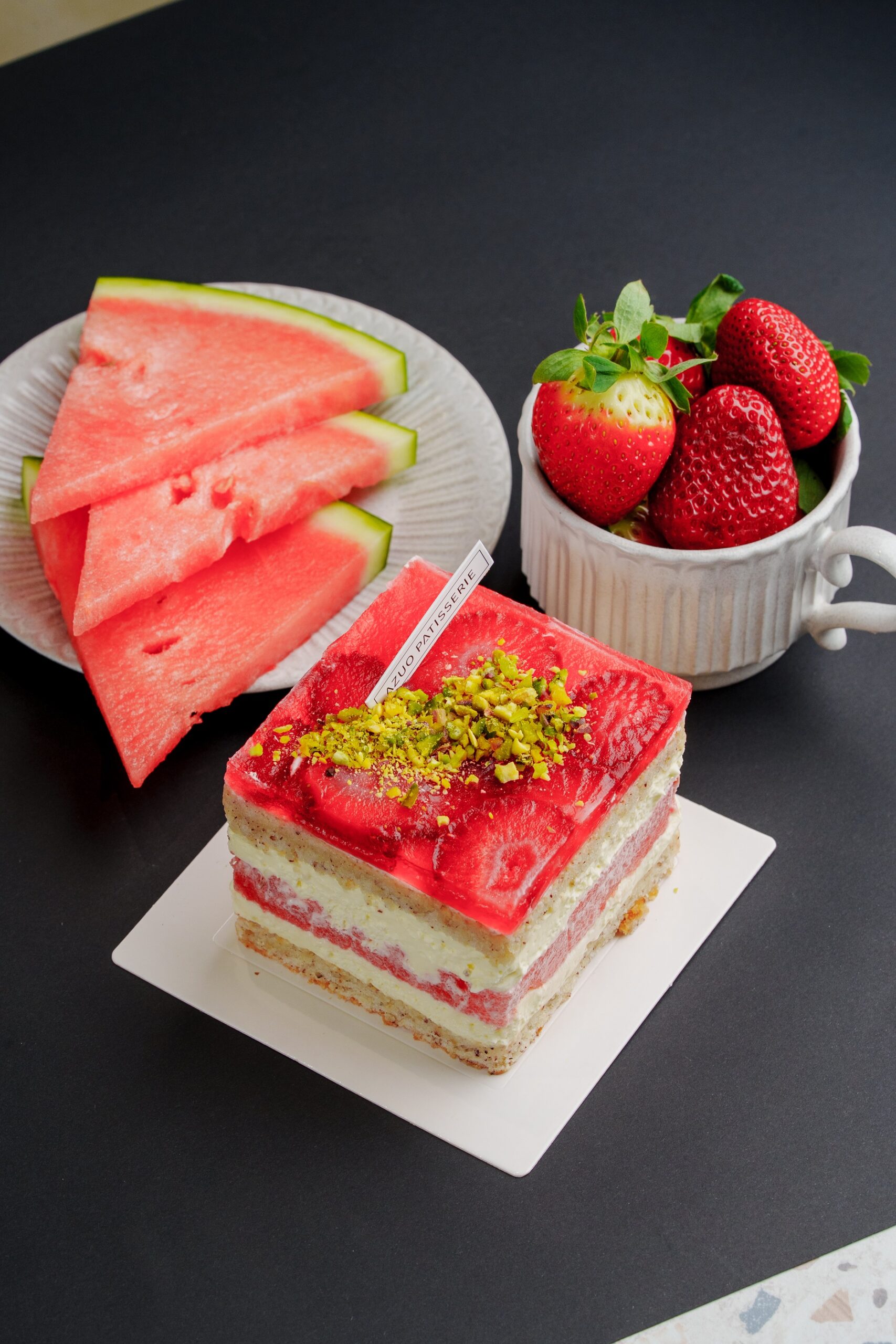 Watermelon cake slice